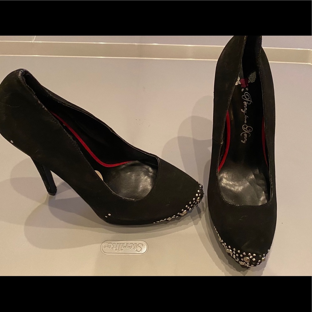 black studded heels